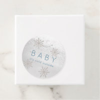 Baby It's Cold Outside Baby Shower Thank You Blue Favor Tags