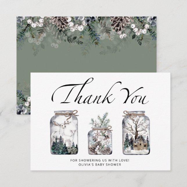 Baby its cold outside baby shower thank you card (Front/Back)