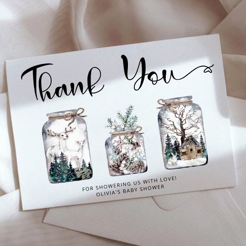 Baby its cold outside baby shower thank you card