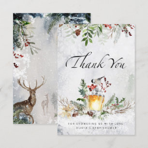 Baby its cold outside baby shower thank you card