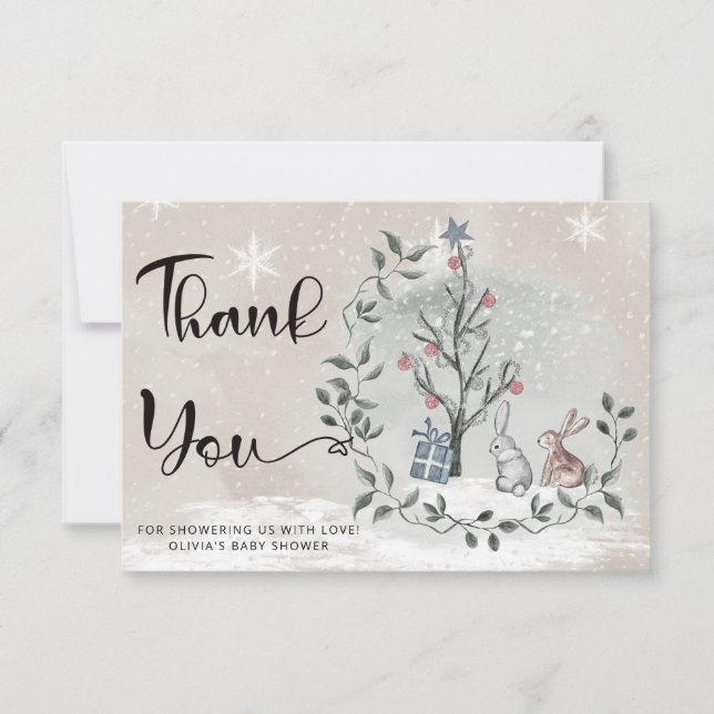 Baby its cold outside baby shower thank you card (Front)