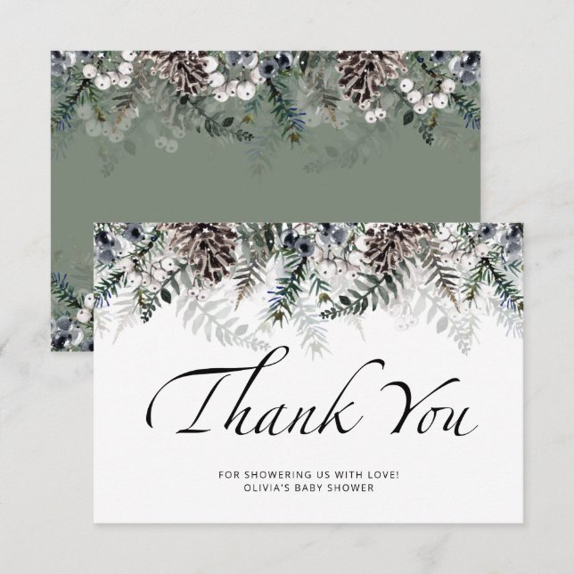 Baby its cold outside baby shower thank you card (Front/Back)