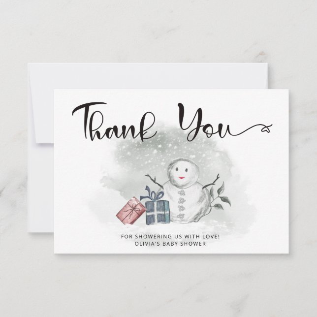 Baby its cold outside baby shower thank you card (Front)