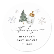 Baby It's Cold Outside Baby Shower Thank You Classic Round Sticker