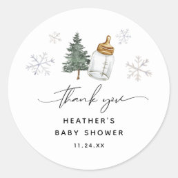 Baby It&#39;s Cold Outside Baby Shower Thank You Classic Round Sticker