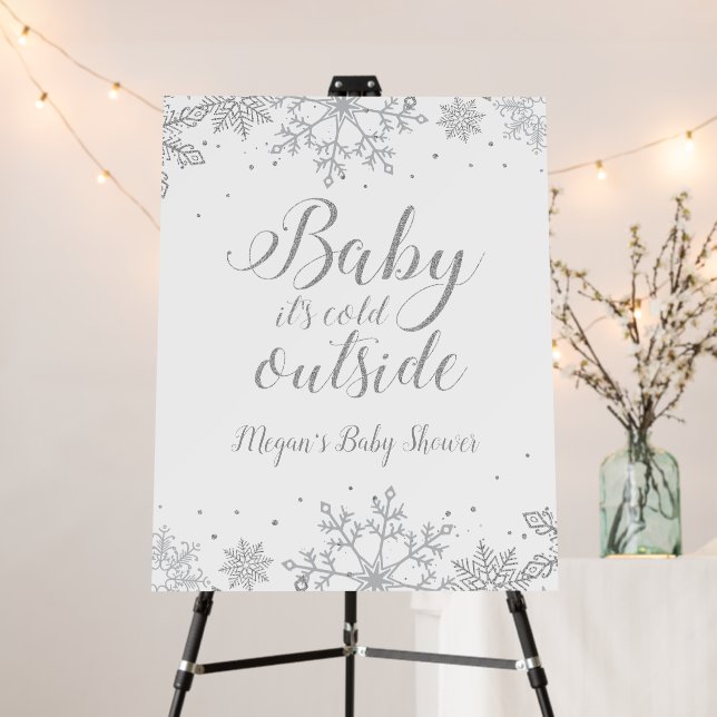 Baby It's Cold Outside Baby Shower Welcome Foam Board (In Situ (Stand))
