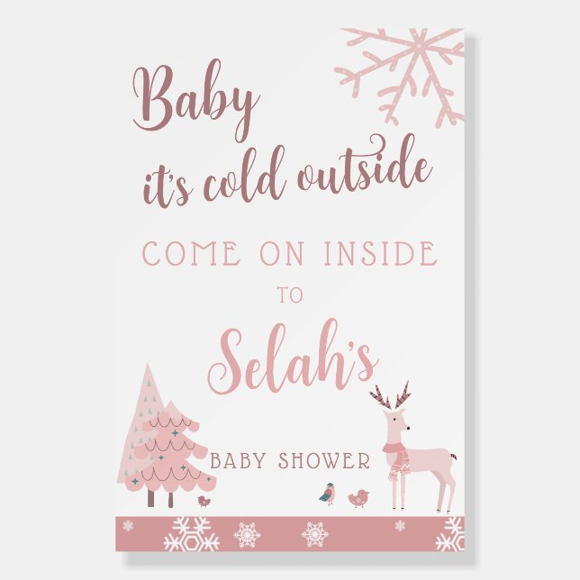Baby It's Cold Outside Baby Shower Welcome Sign (Front)