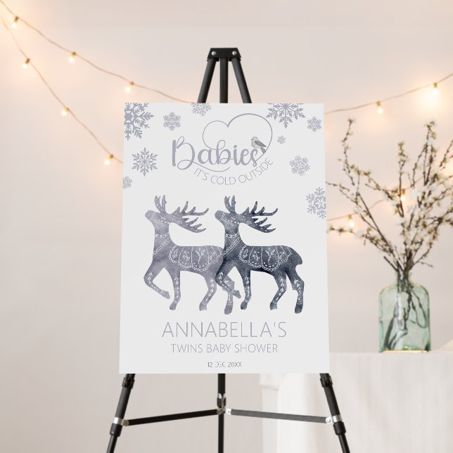 Baby it's Cold Outside Baby Shower Welcome Sign (In Situ (Stand))