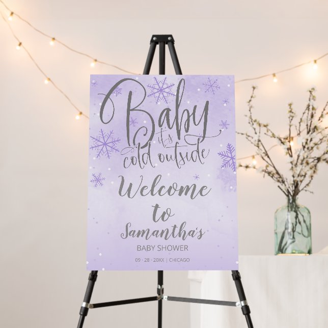 Baby It's Cold Outside Baby Shower Welcome Sign (In Situ (Stand))