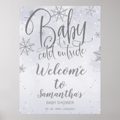 Baby Its Cold Outside Baby Shower Welcome Sign