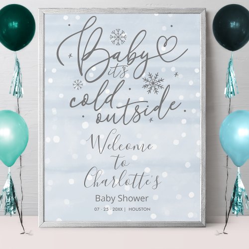 Baby Its Cold Outside Baby Shower Welcome Sign