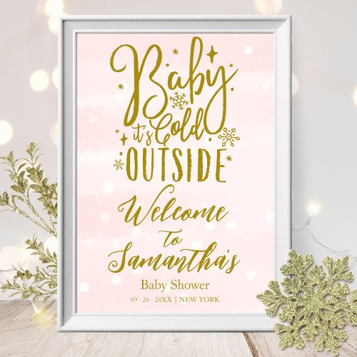 Baby Its Cold Outside Baby Shower Welcome Sign