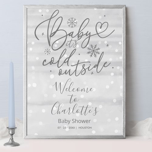 Baby Its Cold Outside Baby Shower Welcome Sign