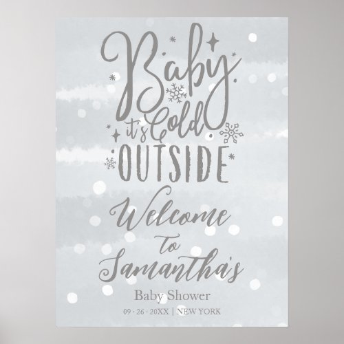 Baby It's Cold Outside Baby Shower Welcome Sign