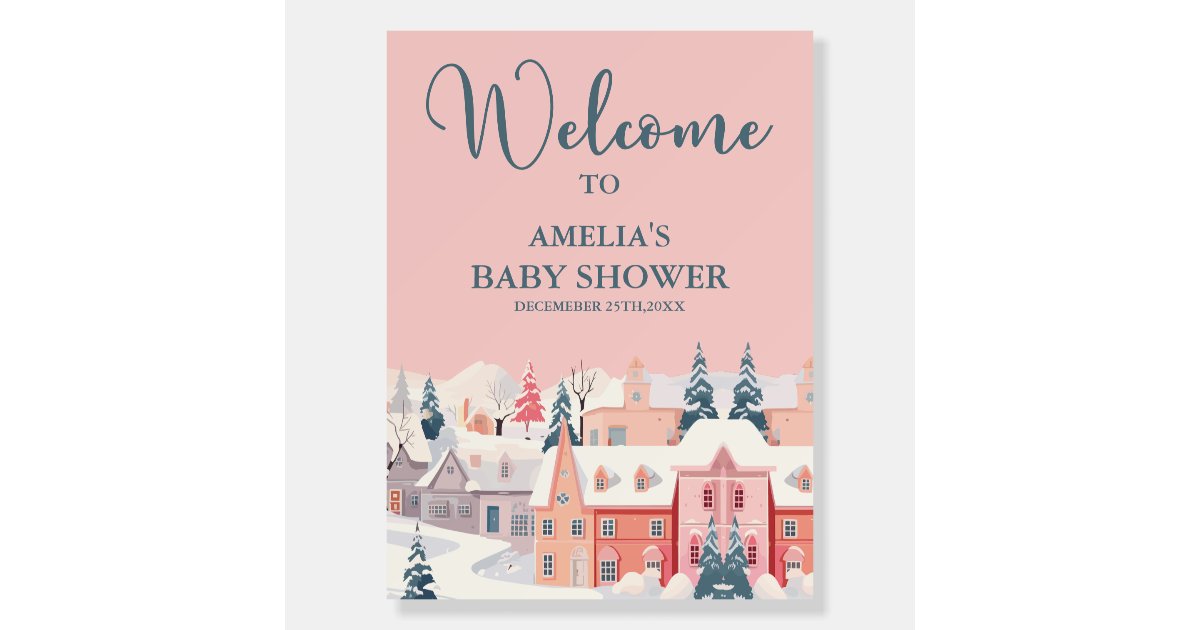 Baby its cold outside Baby Shower Welcome Sign | Zazzle