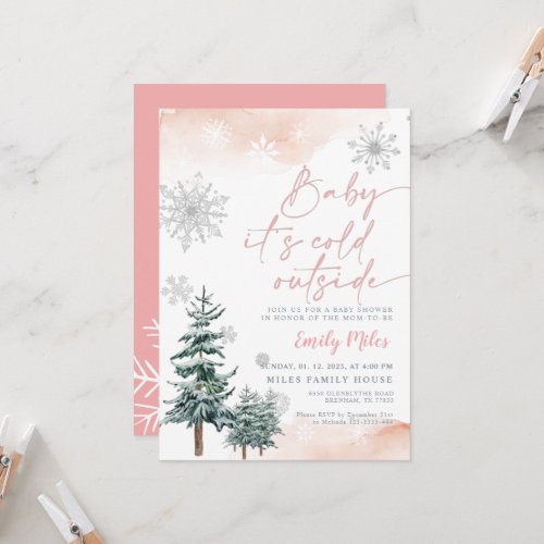 Baby its cold outside Baby shower winter Invitation