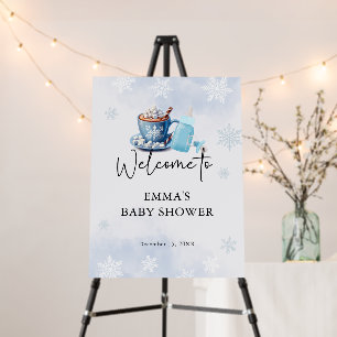 Baby It's Cold Outside Blue Baby Shower Welcome Foam Board