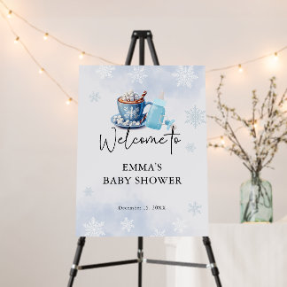 Baby It's Cold Outside Blue Baby Shower Welcome Foam Board
