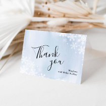 Baby It's Cold Outside Blue Baby Thank You Card