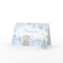 Baby Its Cold Outside Blue Bear Baby Shower  Thank You Card