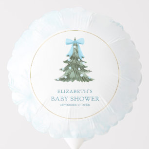 Baby It's Cold Outside Blue Bow Baby Shower Balloon