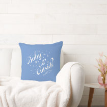 'Baby it's Cold Outside' Blue Holiday Modern Throw Pillow