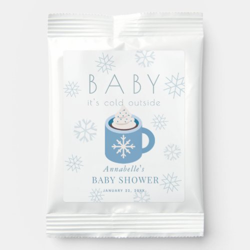 Baby Its Cold Outside Blue Mug Snowflakes  Hot Chocolate Drink Mix