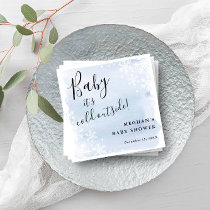 Baby It's Cold Outside Blue Personalized Napkins
