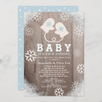 Baby Its Cold Outside Blue Shower by Mail Invitation