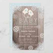 Baby Its Cold Outside Blue Shower Invitation