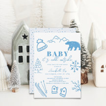 Baby It's Cold Outside Blue Ski Baby Shower