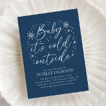 Baby it's Cold Outside Blue Snowflake Baby Shower Invitation<br><div class="desc">Invite friends and family to share in the joy of a new baby on the way with this snowflake themed baby shower invitation.</div>