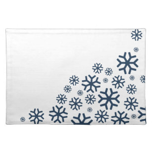 Baby, It's Cold Outside   Blue Snowflake Placemat