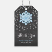 Baby It's Cold Outside Blue Snowflakes Baby Shower Gift Tags