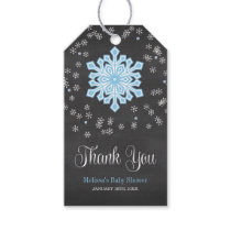 Baby It's Cold Outside Blue Snowflakes Baby Shower Gift Tags