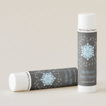 Baby It's Cold Outside Blue Snowflakes Baby Shower Lip Balm