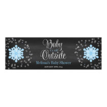 Baby It's Cold Outside Blue Snowflakes Baby Shower Poster