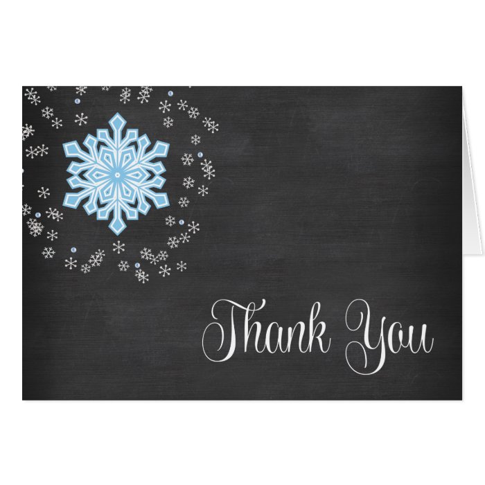 Baby It's Cold Outside Blue Snowflakes Thank You Card | Zazzle