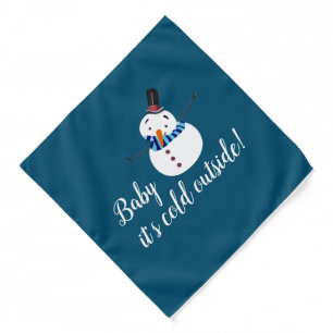 Baby It's Cold Outside, Blue Snowman Bandana