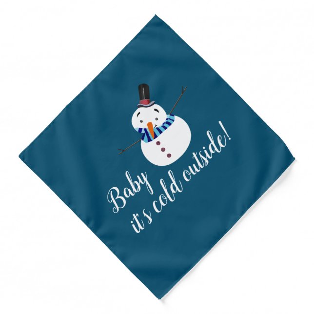 Baby It's Cold Outside, Blue Snowman Bandana (Front)