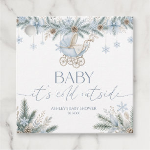 Baby It's Cold Outside Blue Winter Baby Shower Favor Tags