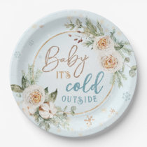 Baby It's Cold Outside Blue Winter Shower Sprinkle Paper Plates
