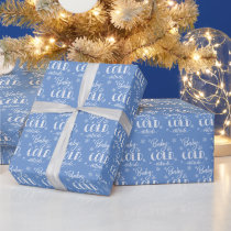 Baby It's Cold Outside Blue Wrapping Paper