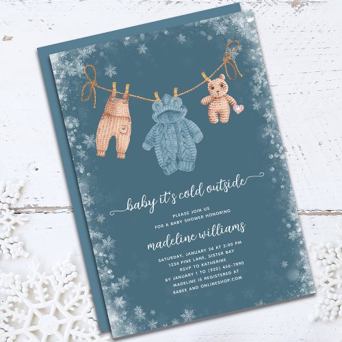 Baby Its Cold Outside Boho Baby Shower  Invitation