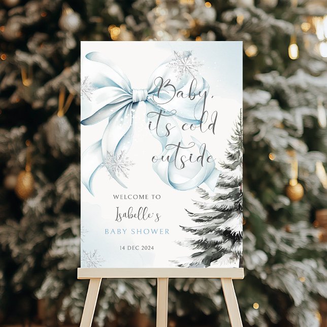 Baby it's Cold Outside Bow Baby Shower Welcome Foam Board (Creator Uploaded)