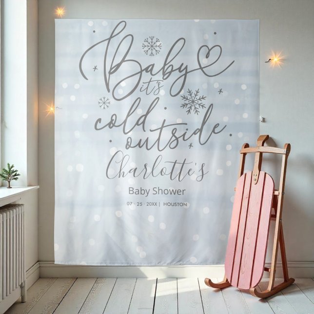 Baby It's Cold Outside Boy Baby Shower Backdrop (Creator Uploaded)