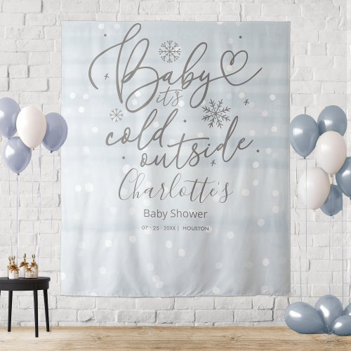 Baby Its Cold Outside Boy Baby Shower Backdrop