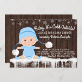 Baby its Cold Outside Boy Baby Shower Invitation (Front/Back)