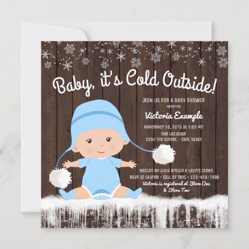 Baby its Cold Outside Boy Baby Shower Invitation