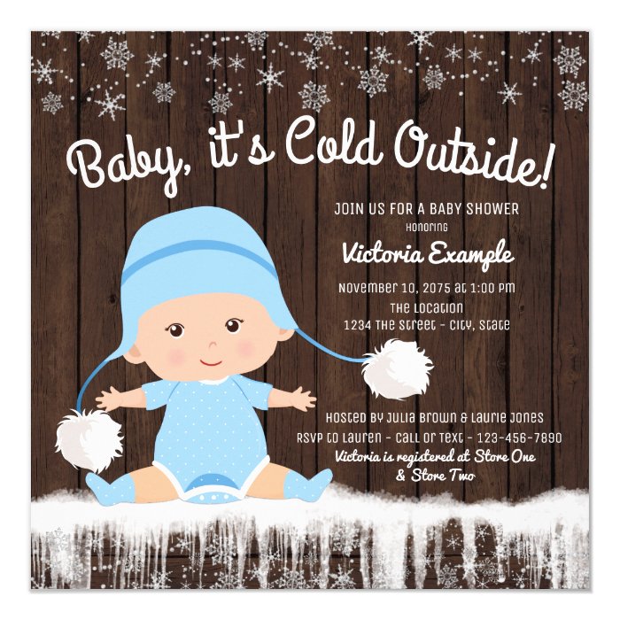 Baby Its Cold Outside Boy Baby Shower Invitation Zazzle